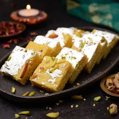 Mango Burfi (Fudge); Mango Coconut Burfi (Fudge); Coconut Burfi (Fudge) (6 pieces)